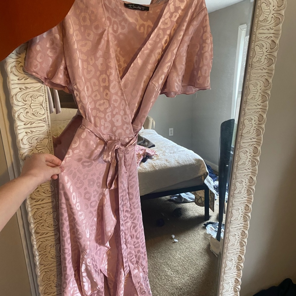 Silky cheetah print dress